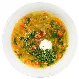Tiršta daržovių sriuba su špinatais
